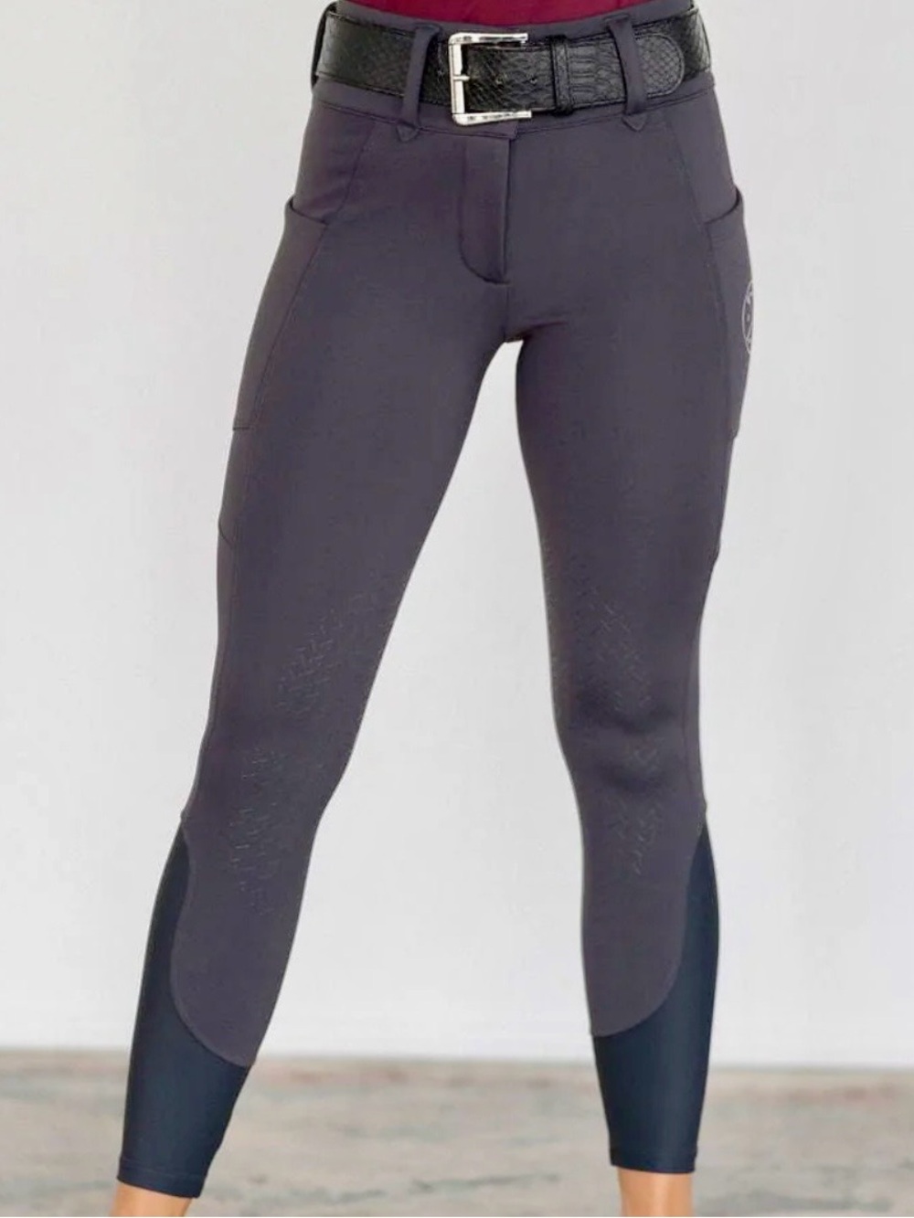 Free Ride Equestrian - Heavyweight Zip Winter Breeches - Charcoal - Medium